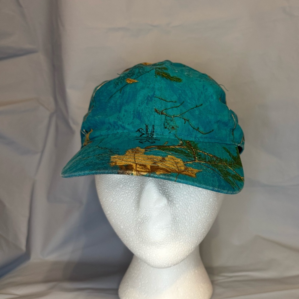 Realtree Turquoise Hat Strapback Leaf Print Baseball Cap OSFM Adjustable